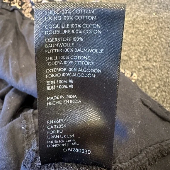 Free People Melissa Muslin Cotton Black & Beige Paisley Tiered Mini Skirt XS - Picture 10 of 11